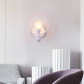 Minimalist black and white glass ball wall sconce with clear glass ball shade and spherical accents for bedroom lighting 220v-240v