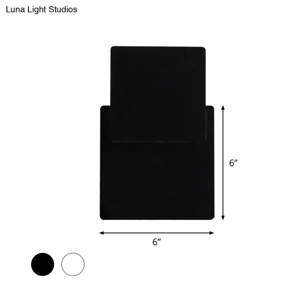 Minimalist black & white square wall lamp bedroom smd light source