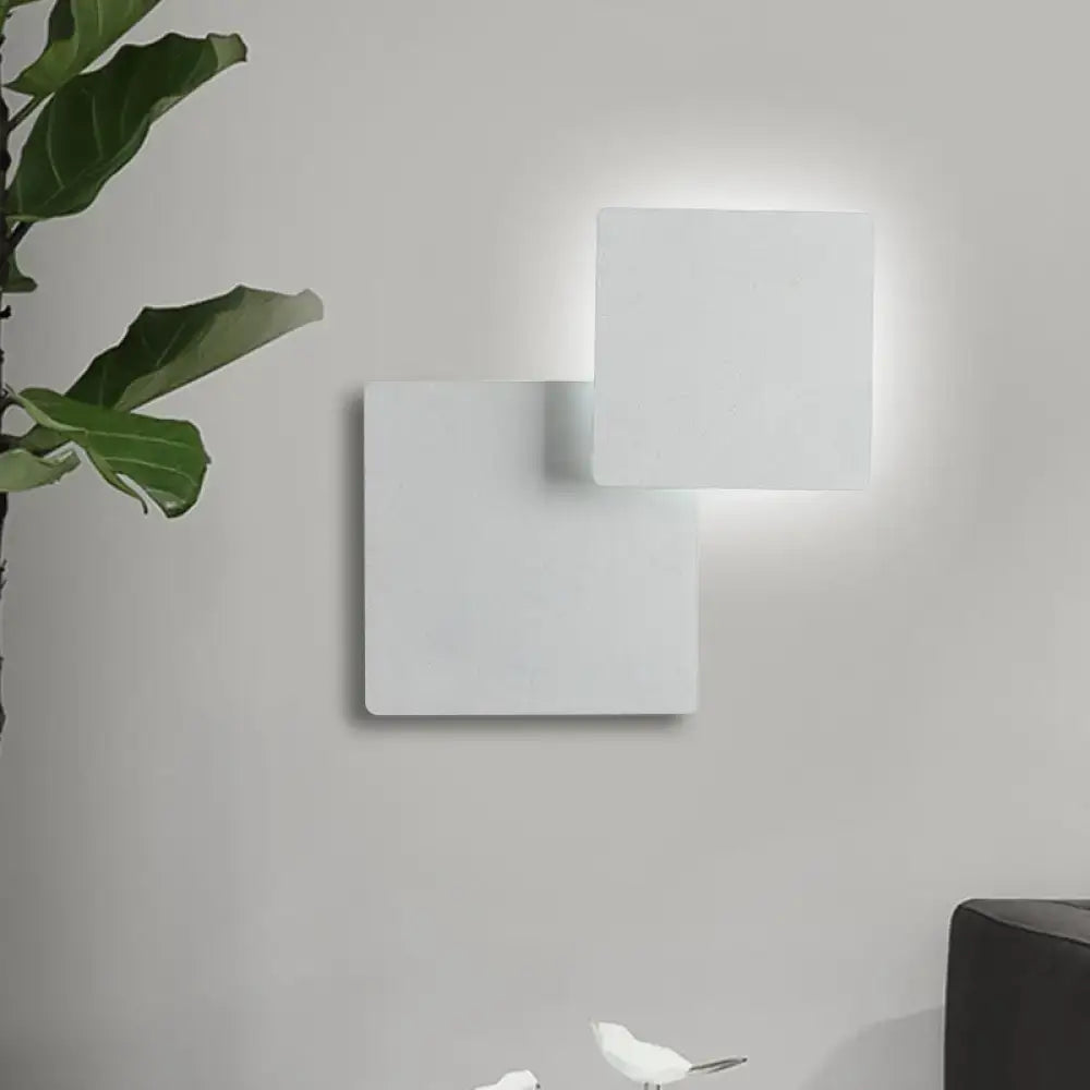 Minimalist black & white square wall lamp bedroom smd light source