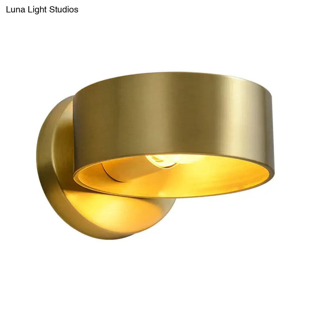 Minimalist brass curved wall lamp bedroom 110v-120v sconce light