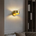 Minimalist brass curved wall lamp bedroom 110v-120v sconce light