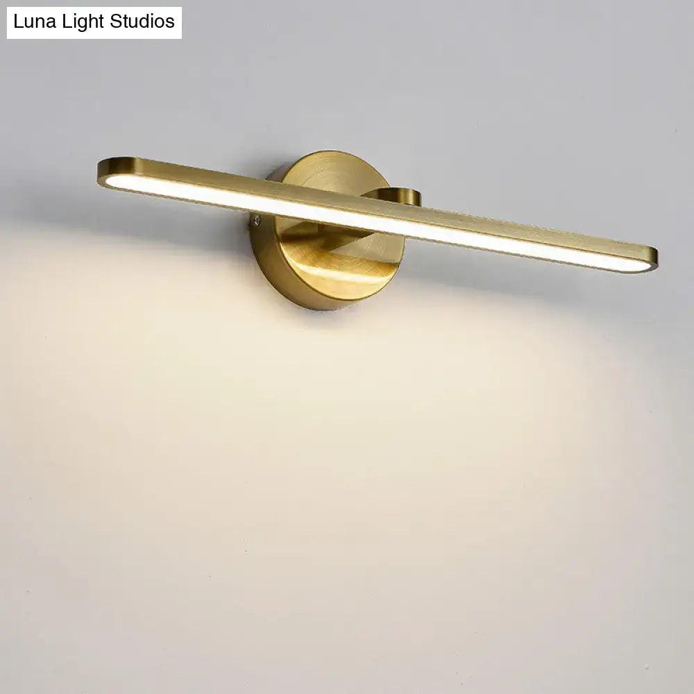 Minimalist brass elliptical wall light for bathroom sconce fixture