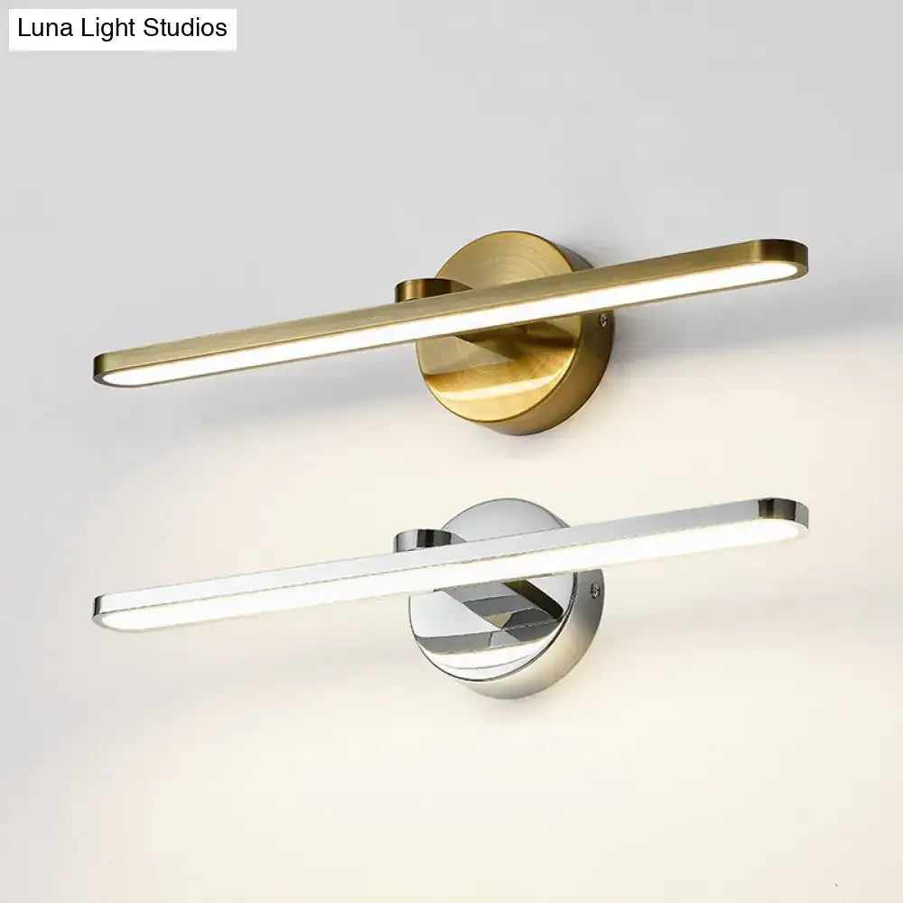Minimalist brass elliptical wall light for bathroom sconce fixture