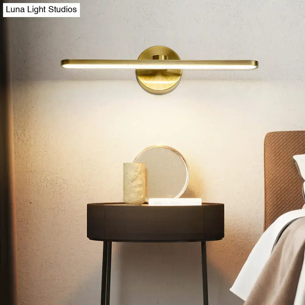 Minimalist brass elliptical wall light for bathroom sconce fixture