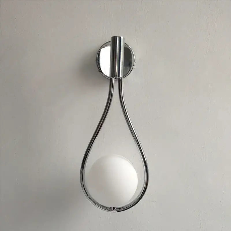 Minimalist brass glass ball wall sconce living room light