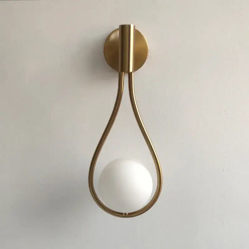 Minimalist brass glass ball wall sconce living room light