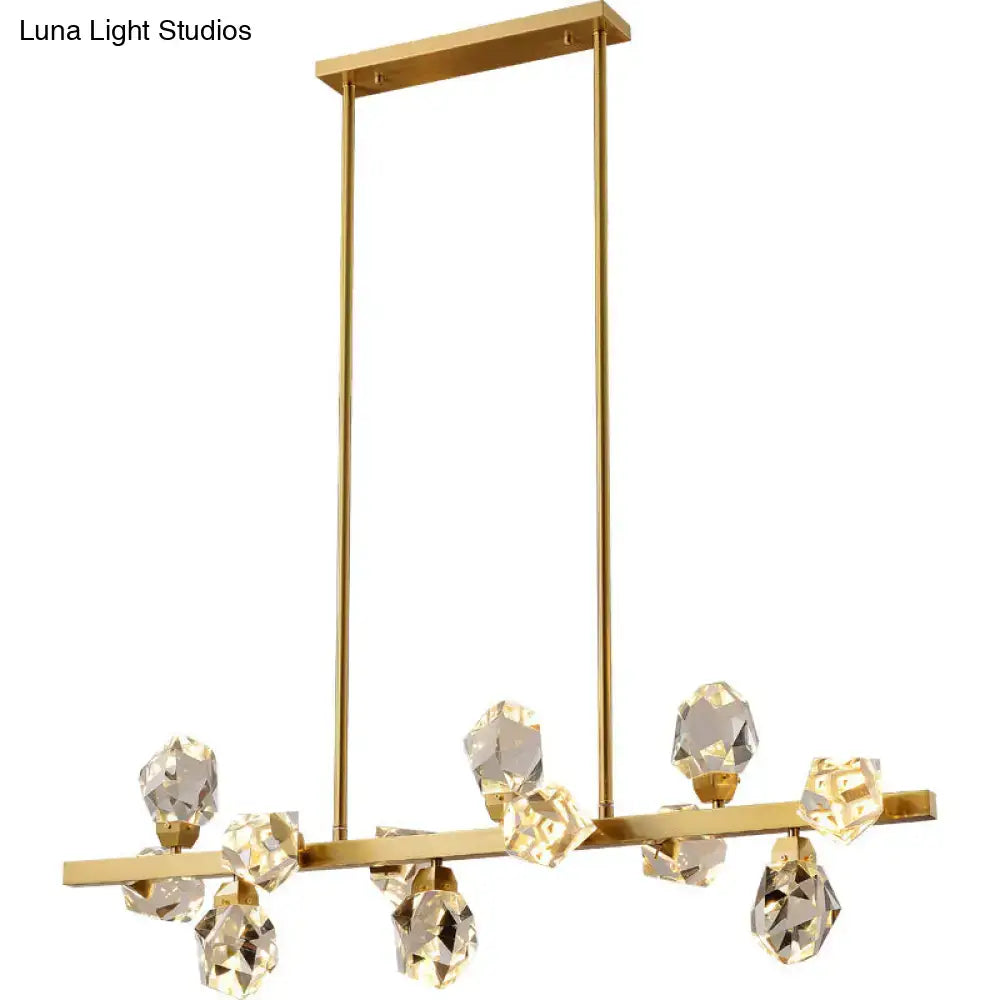 Minimalist brass led gemstone dining room ceiling light