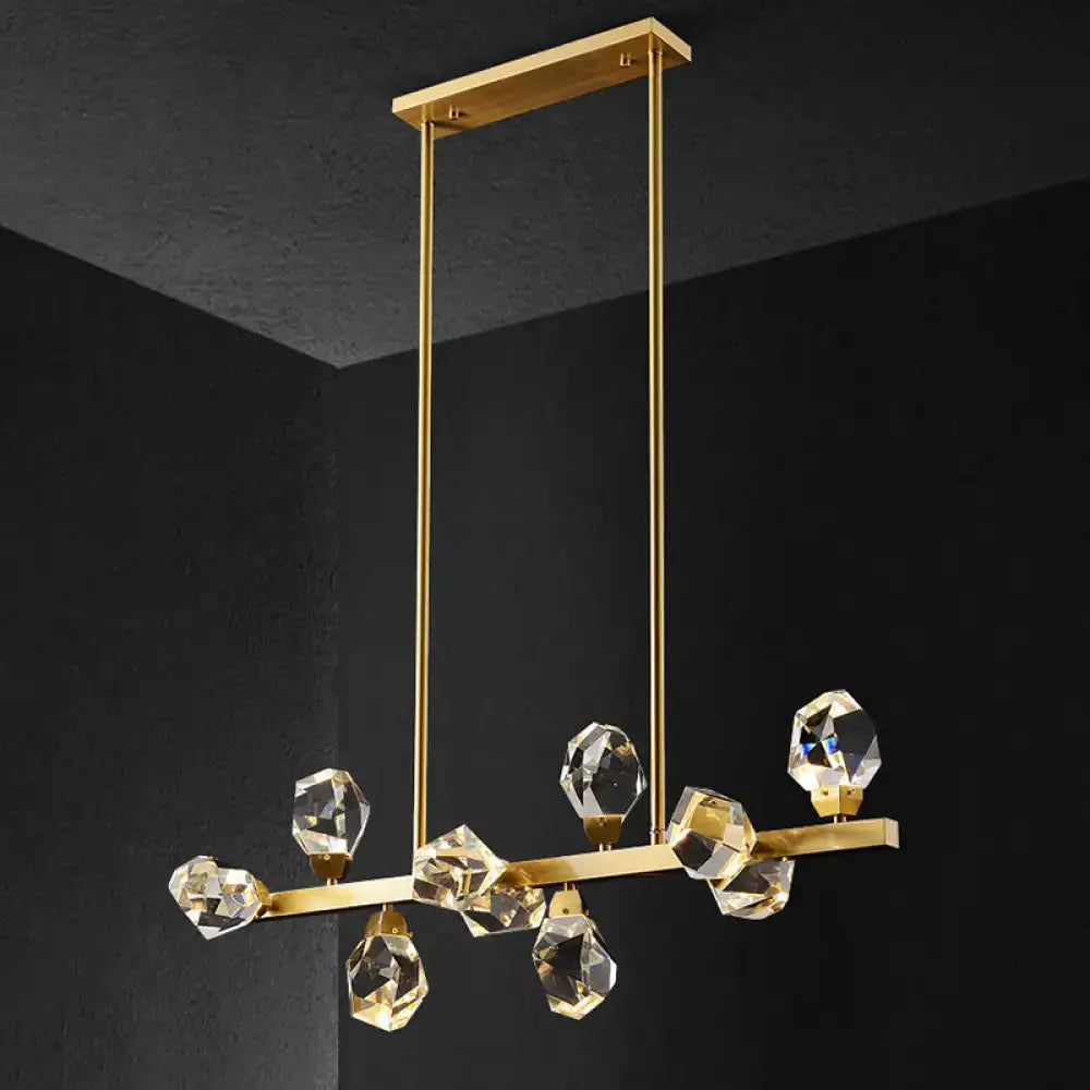 Minimalist brass led gemstone dining room ceiling light