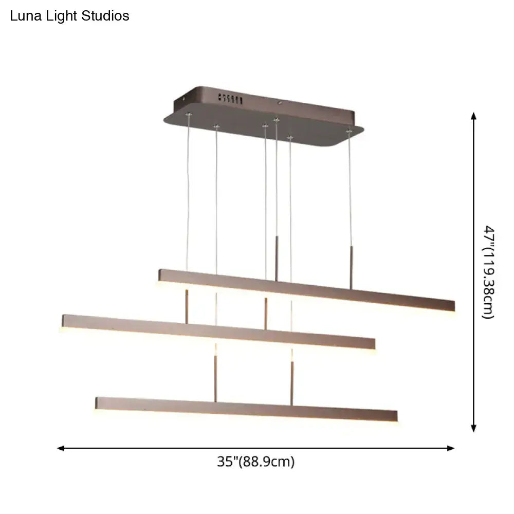 Minimalist bronze acrylic 3 tiered pendant light dining room