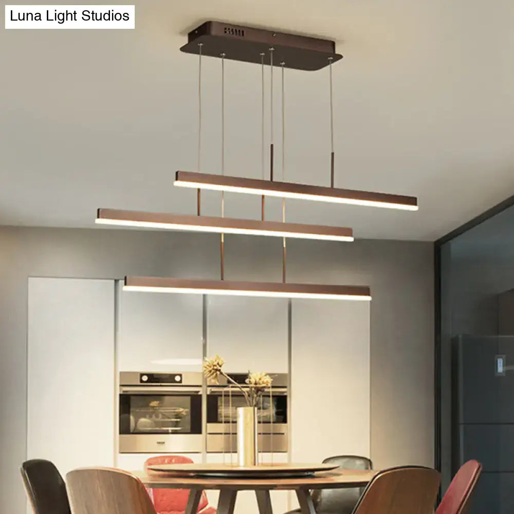 Minimalist bronze acrylic 3 tiered pendant light dining room
