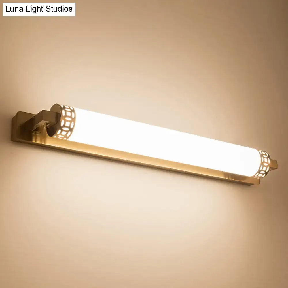 Minimalist bronze greek key wall light sconce for bathroom vanity