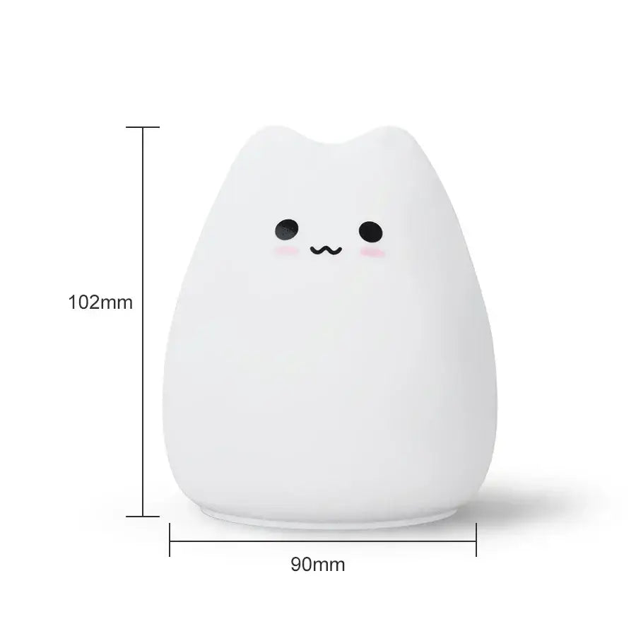 Minimalist cat silicone led night light bedroom lamp 3 colors