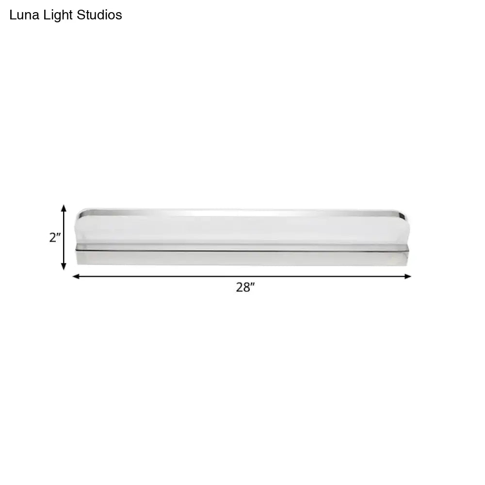 Minimalist chrome led vanity wall light for bathroom