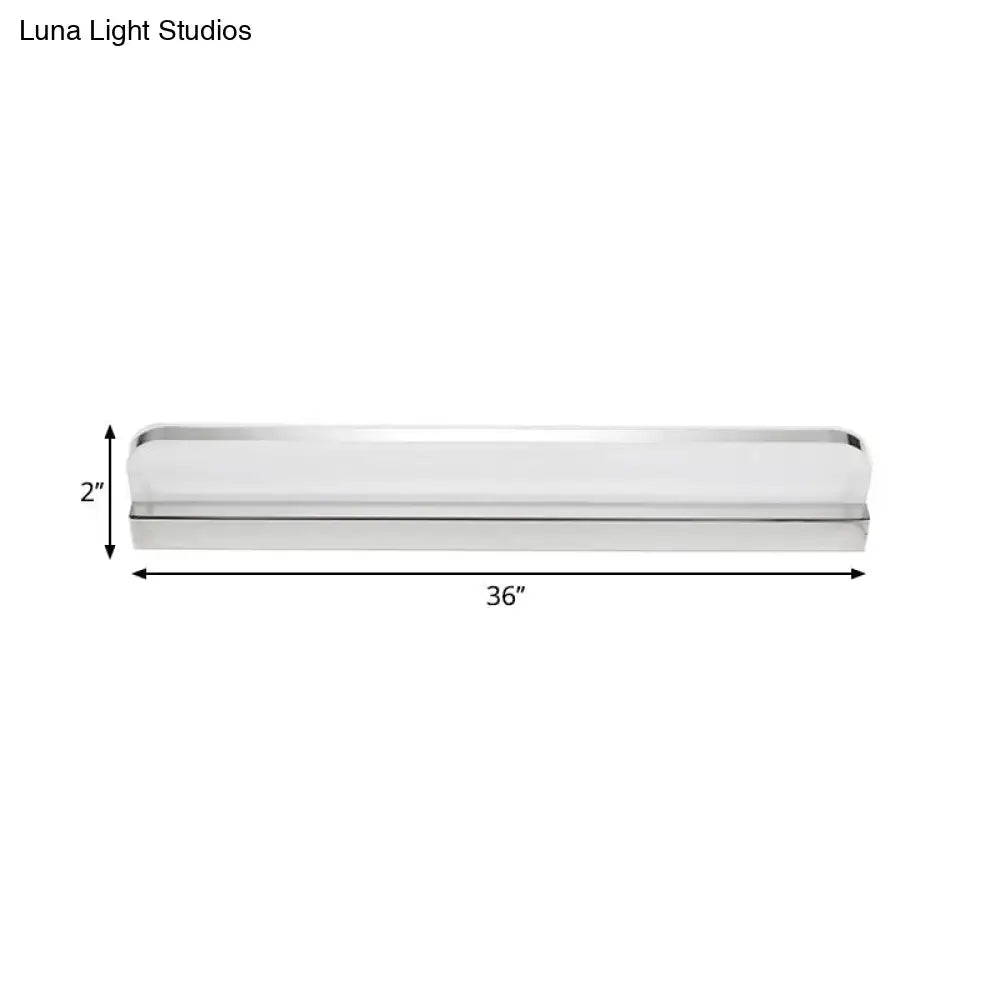 Minimalist chrome led vanity wall light for bathroom