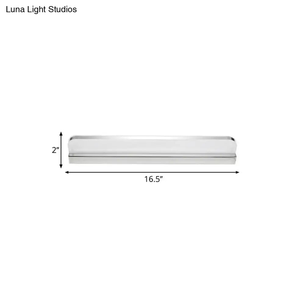 Minimalist chrome led vanity wall light for bathroom