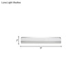 Minimalist chrome led vanity wall light with frosted glass cover 9x2 inch rectangular wall lamp for bathroom