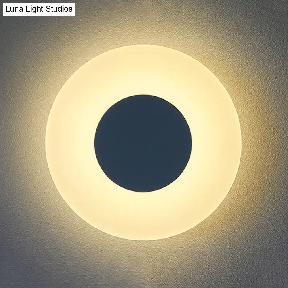 Minimalist circular led wall lamp – living room backlit sconce