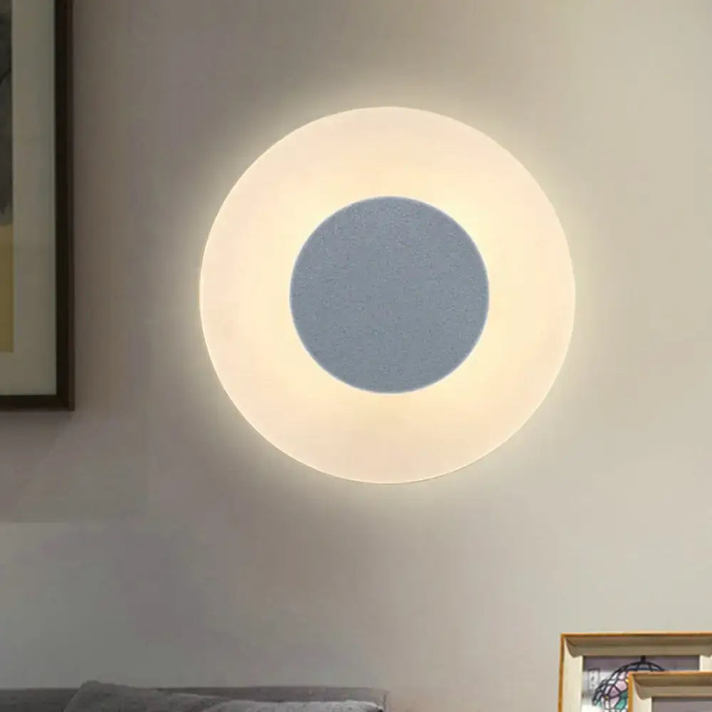 Minimalist circular led wall lamp – living room backlit sconce