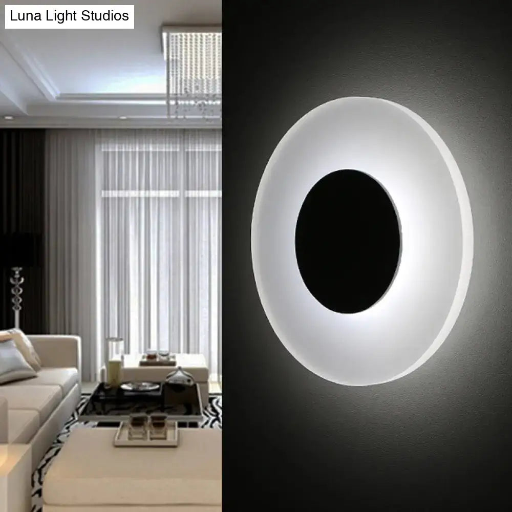 Minimalist circular led wall lamp – living room backlit sconce