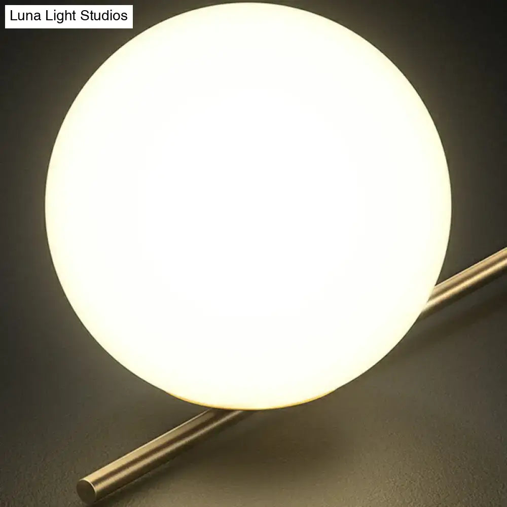 Minimalist cream glass globe island pendant light for dining room