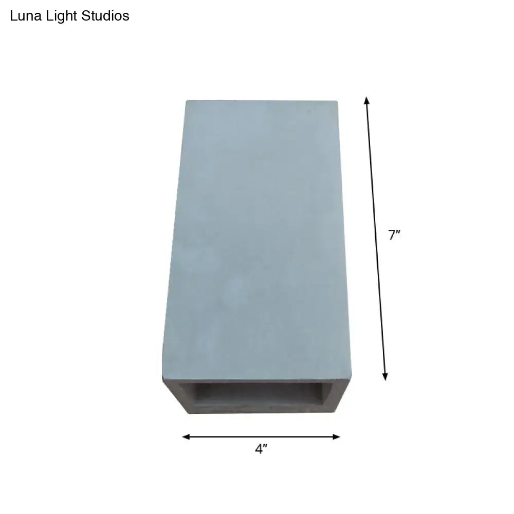 Minimalist cube cement flush mount wall light for stairs