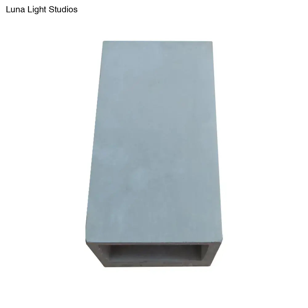 Minimalist cube cement flush mount wall light for stairs