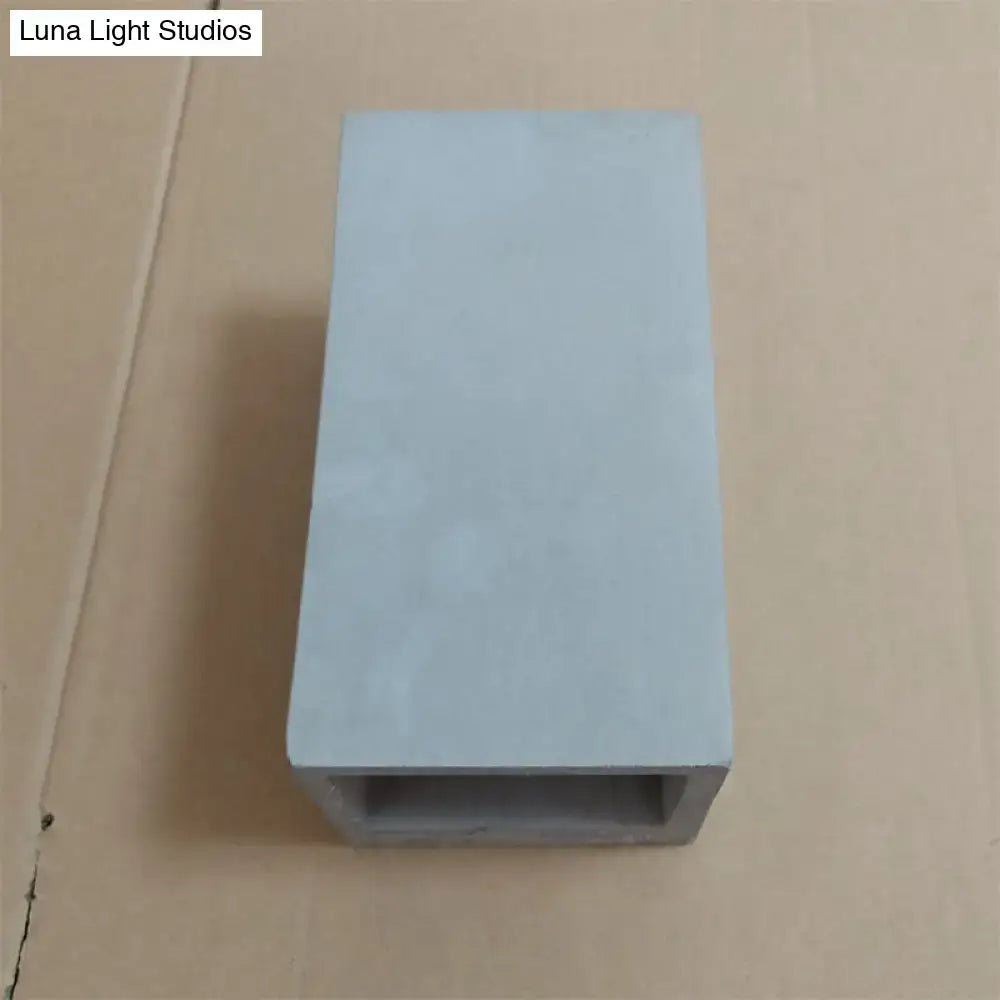 Minimalist cube cement flush mount wall light for stairs