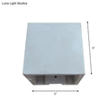 Minimalist cube cuboid cement flush mount wall light featuring a sleek white 5-inch square concrete planter design