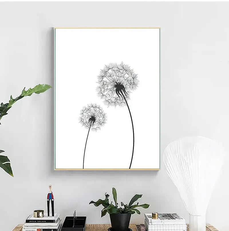 Minimalist Dandelion Canvas Art Set