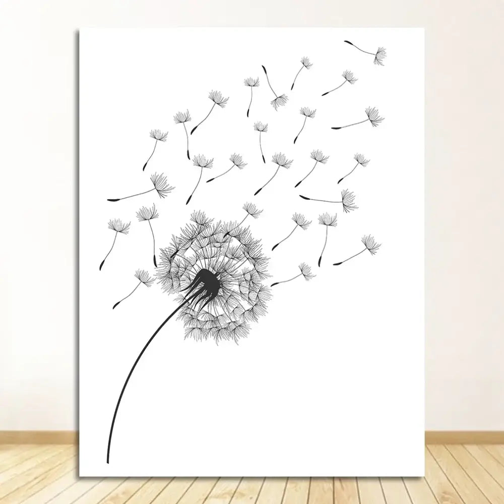 Minimalist Dandelion Canvas Art Set