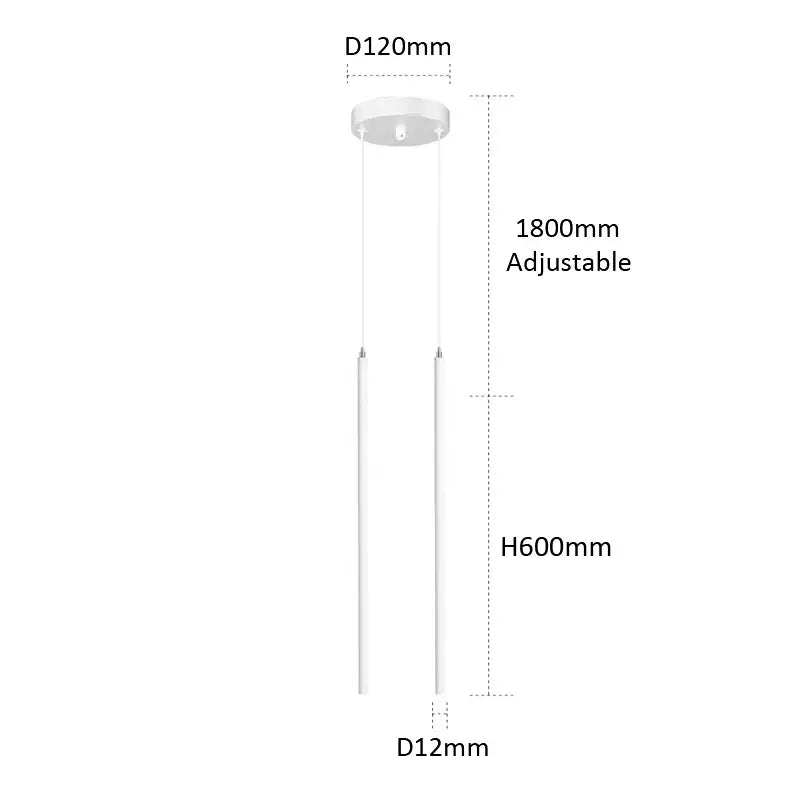 Minimalist decorbites black slim led pendant lamp dining room light
