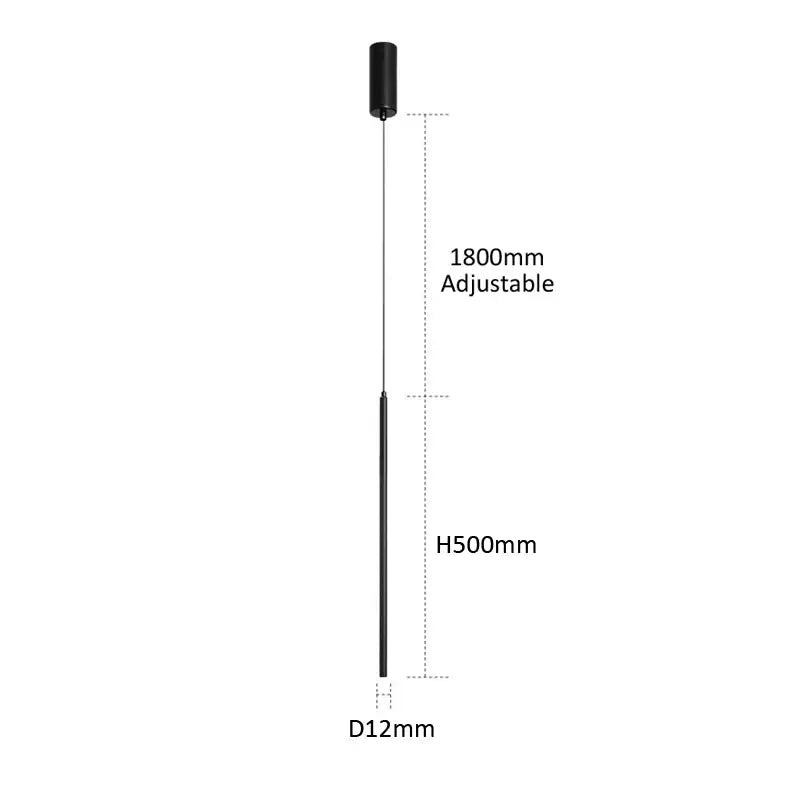 Minimalist decorbites black slim led pendant lamp dining room light