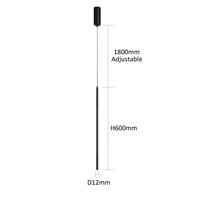 Minimalist decorbites black slim led pendant lamp dining room light