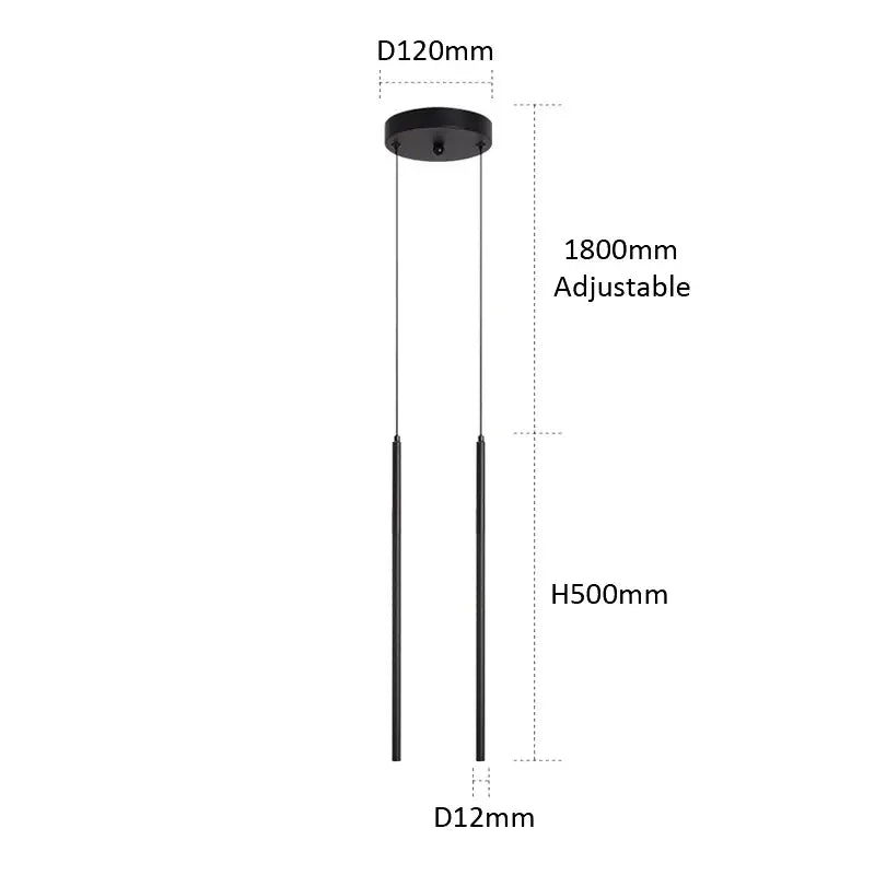 Minimalist decorbites black slim led pendant lamp dining room light