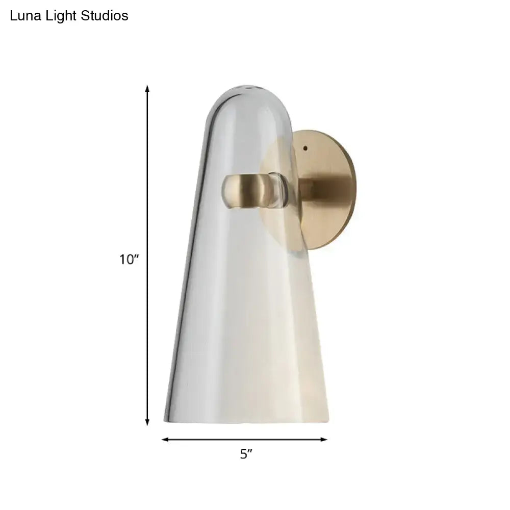 Minimalist gold and clear acrylic wall mount lighting kitchen sconce