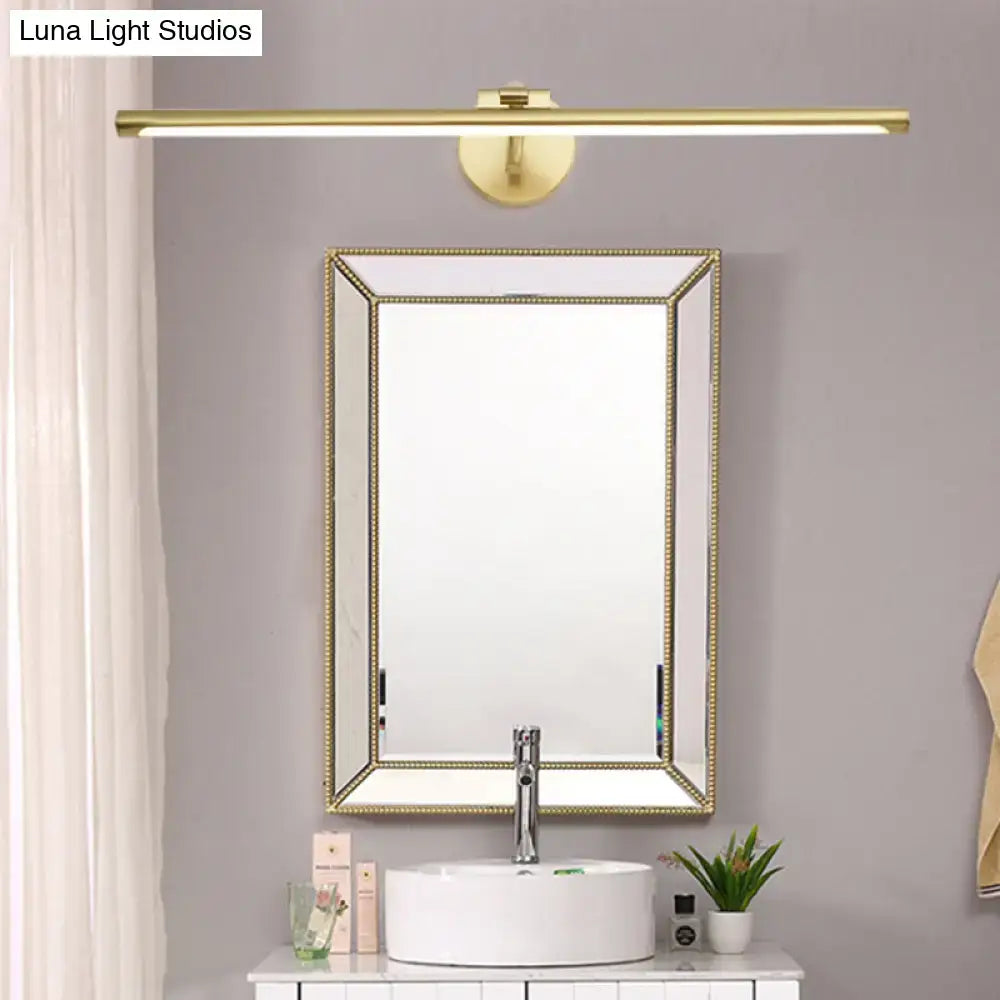 Minimalist gold brass led sconce bathroom vanity light