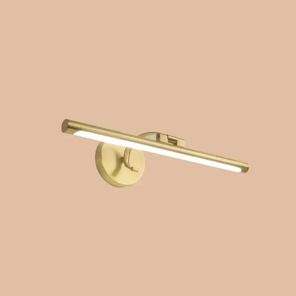 Minimalist gold brass led sconce bathroom vanity light