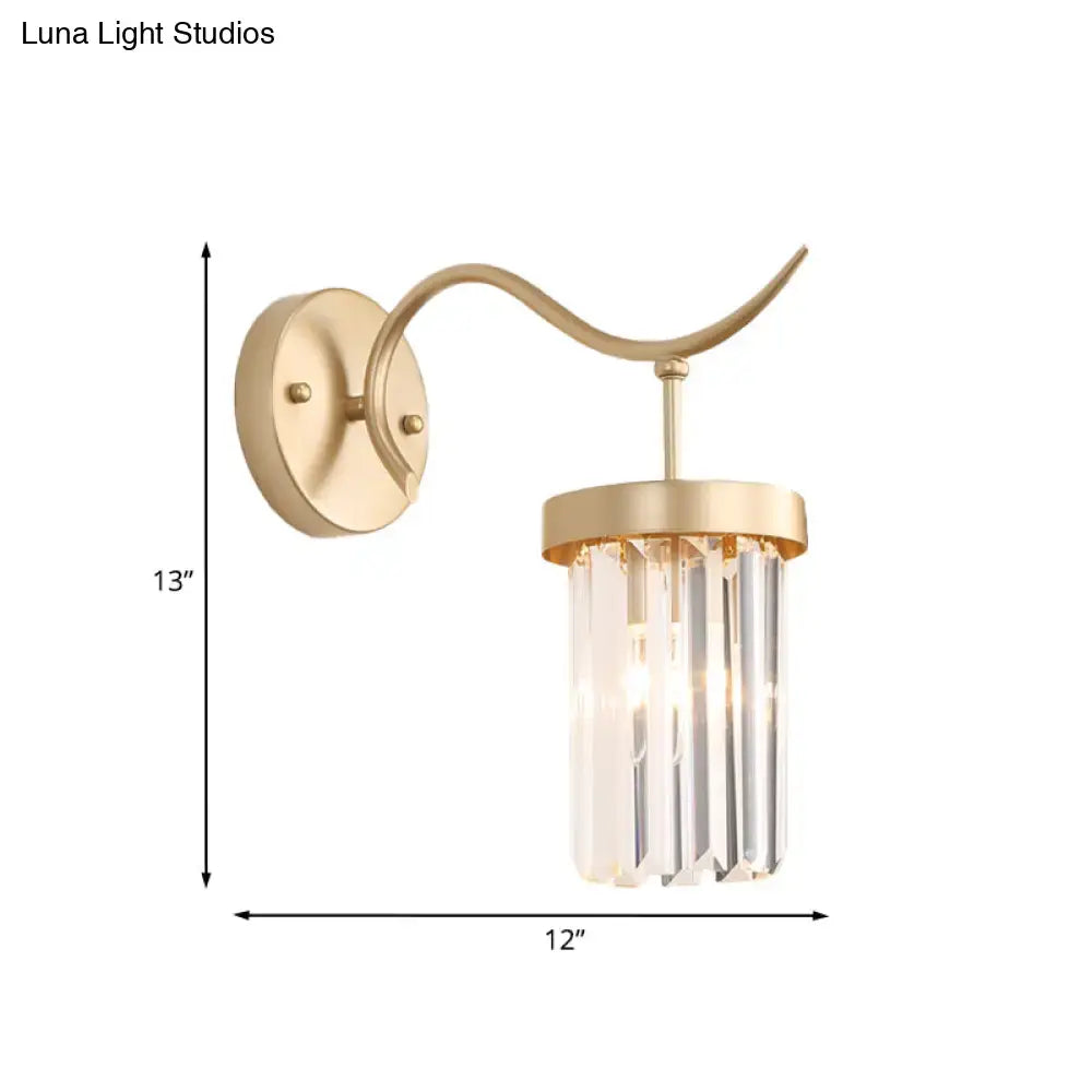 Minimalist gold crystal wall mount light bedroom sconce