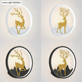 Minimalist gold deer ring led wall sconce bedroom 10 inch fixture