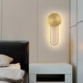 Minimalist gold elliptical wall sconce light for bedroom