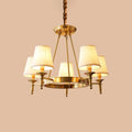 Minimalist gold fabric bedroom conical ceiling chandelier