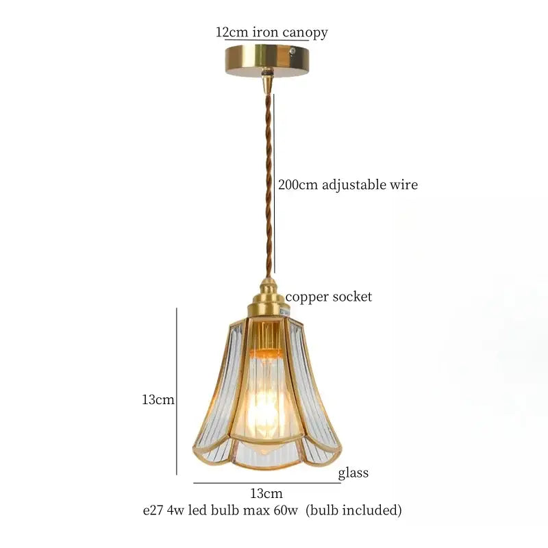 Minimalist gold faceted bubble glass led hanging light dining room
