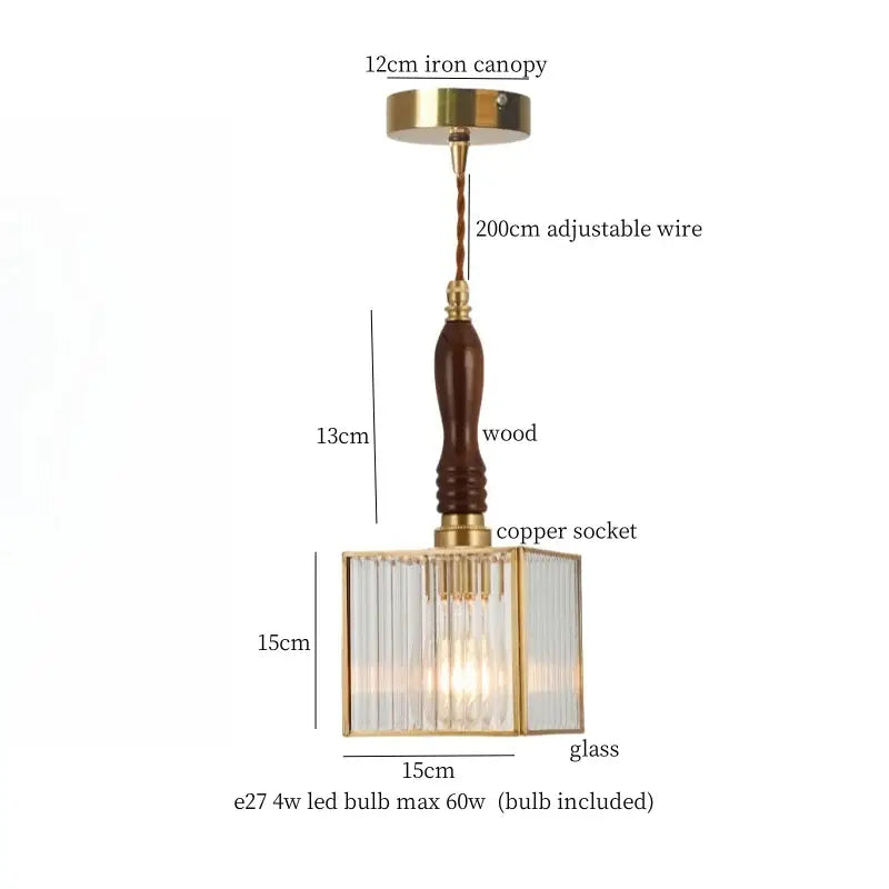 Minimalist gold faceted bubble glass led hanging light dining room