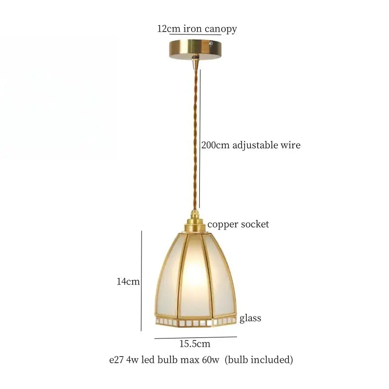 Minimalist gold faceted bubble glass led hanging light dining room
