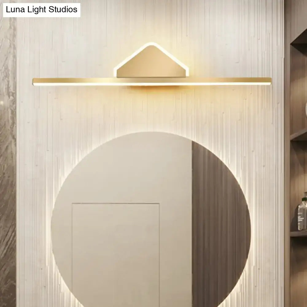Minimalist gold finish led vanity light for bathroom walls