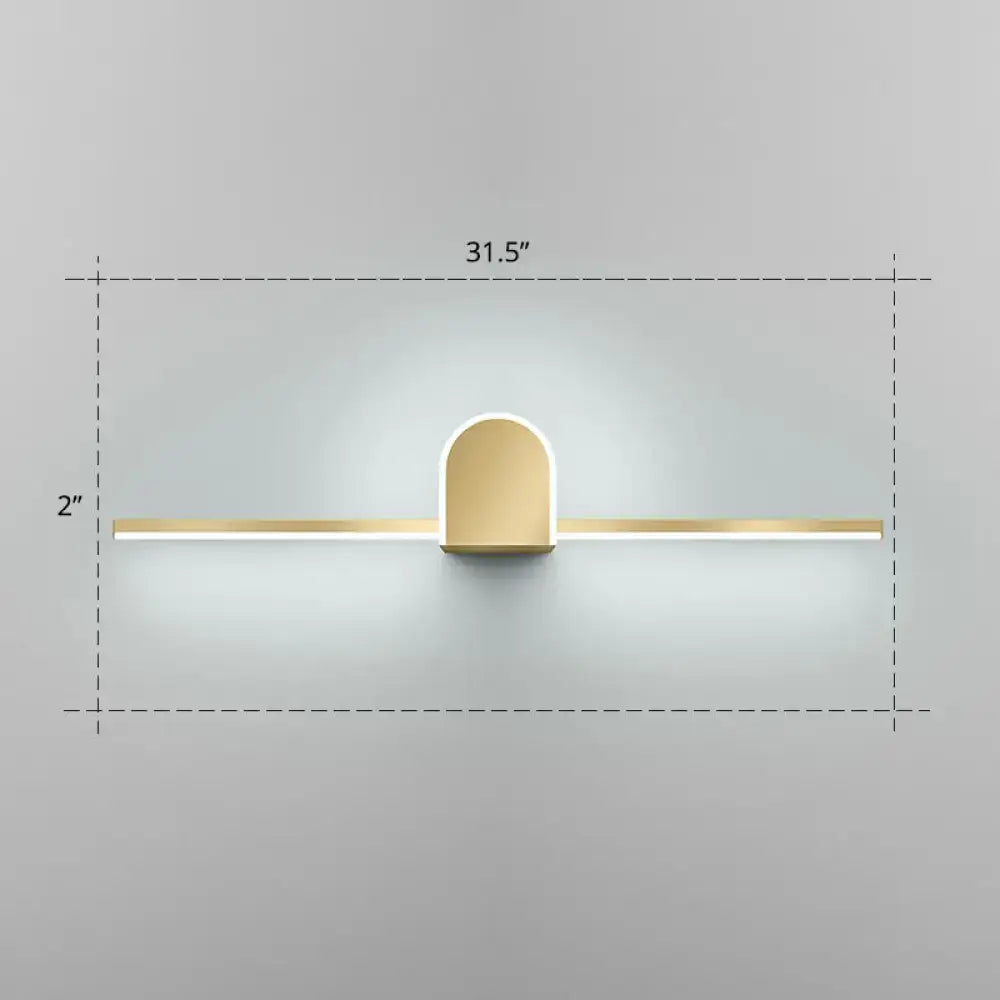 Minimalist gold finish led vanity light for bathroom walls