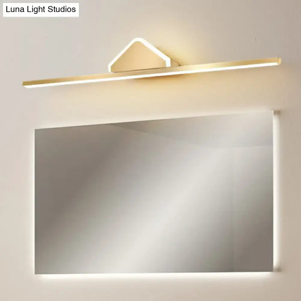 Minimalist gold finish led vanity light for bathroom walls