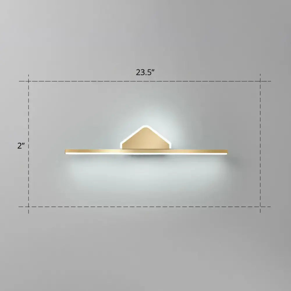 Minimalist gold finish led vanity light for bathroom walls