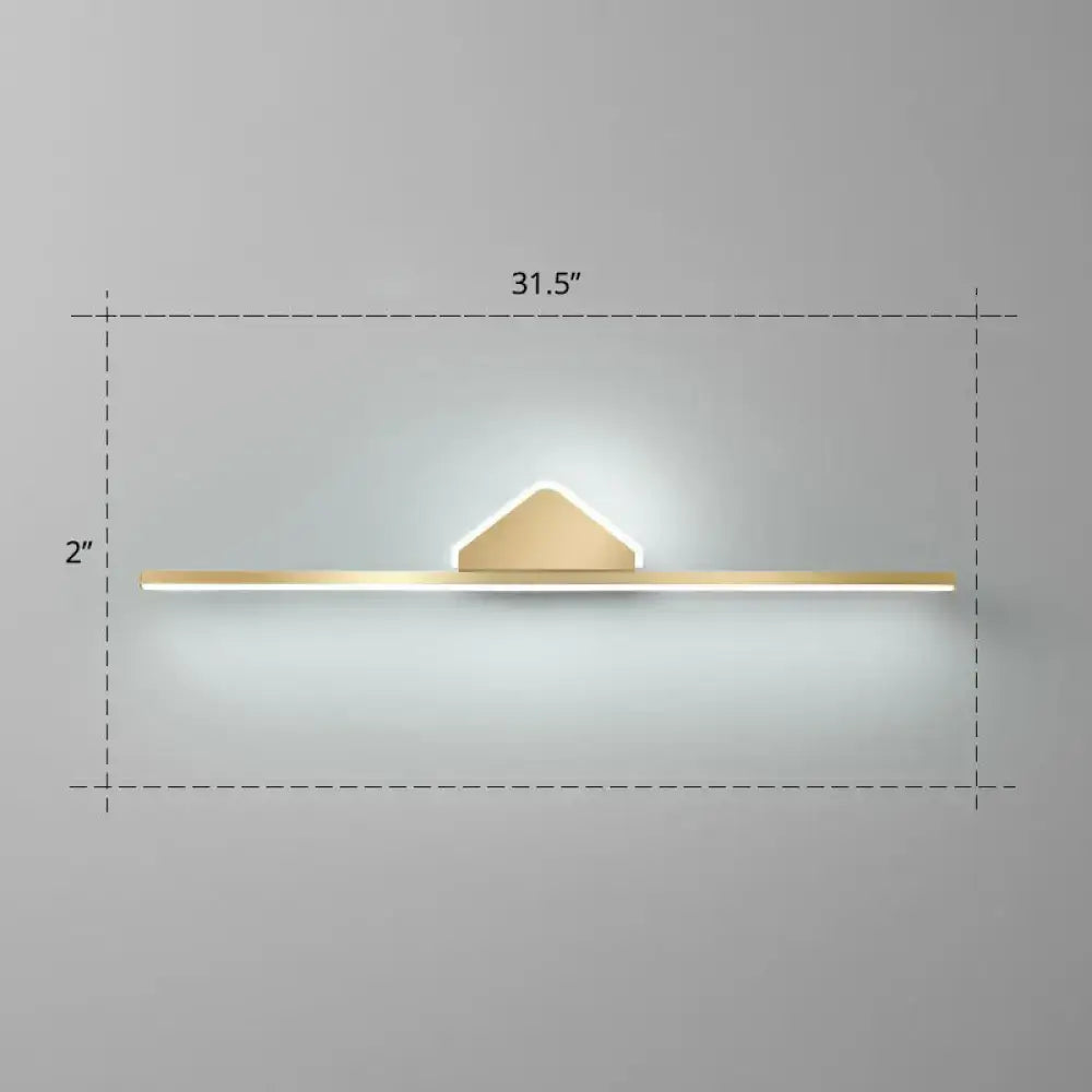 Minimalist gold finish led vanity light for bathroom walls