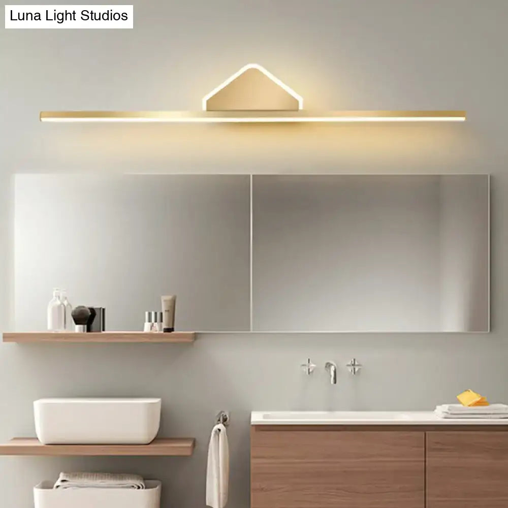 Minimalist gold finish led vanity light for bathroom walls